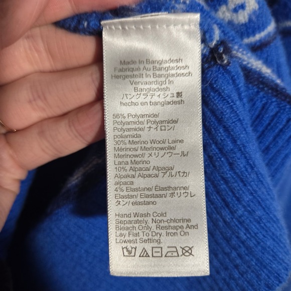 J. Crew Fair Isle Crewneck Snowflake SUPERSOFT Pullover Merino Wool Blend Medium - Picture 4 of 6